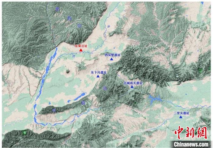 运城稷山东渠夏时期遗址位置图。　山西省考古研究院供图