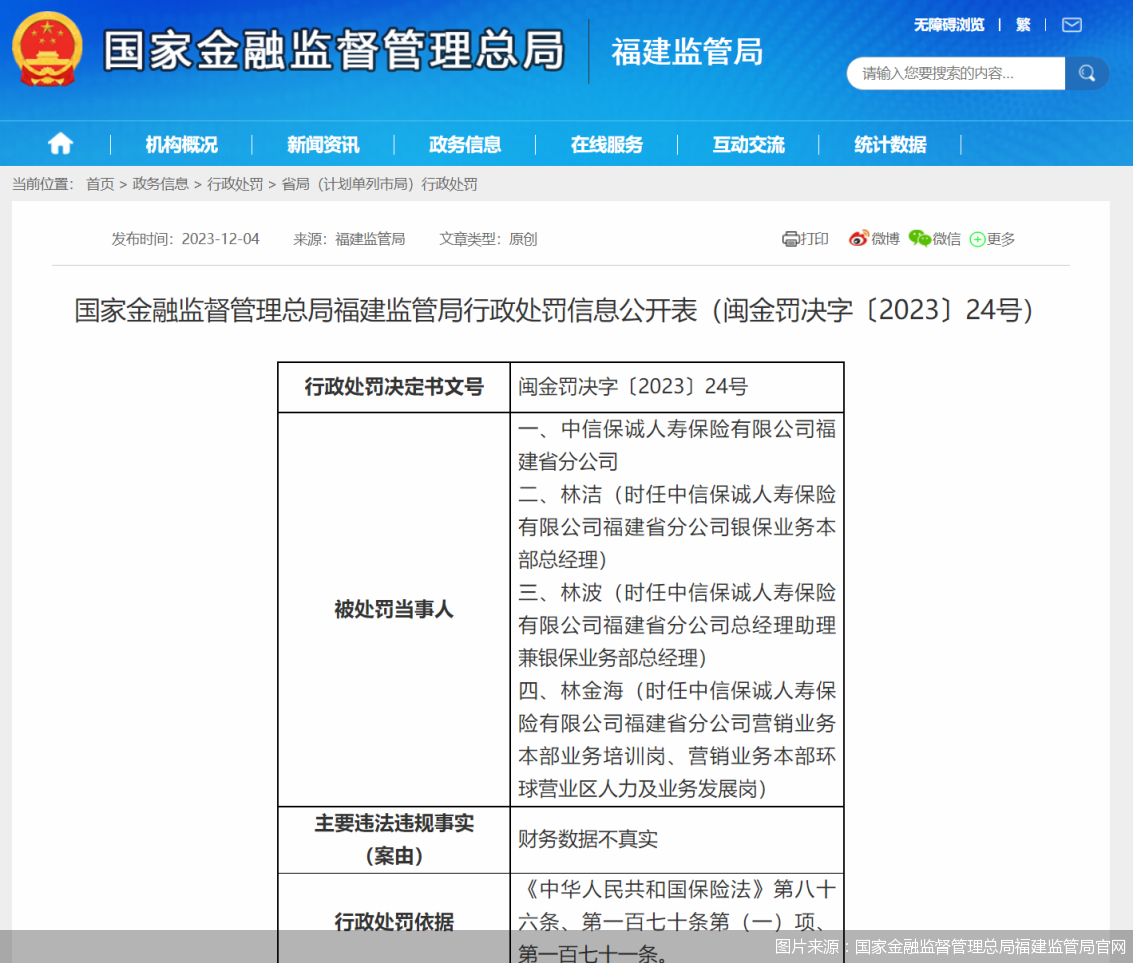 图片来源：国家金融监督管理总局福建监管局官网